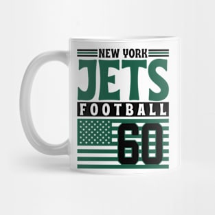 New York Jets 1960 American Flag Football Mug